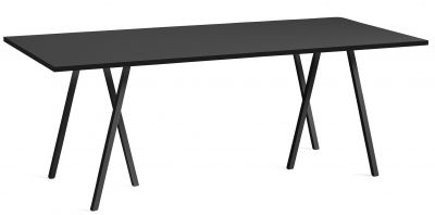 Loop Stand Table L 200 cm PLATEAU BLANC/CADRE NOIR Hay OFFRE SPECIALE